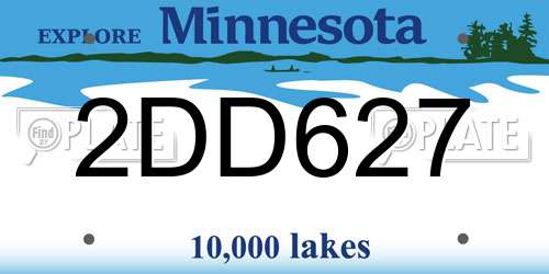 2DD627 Minnesota License Plate