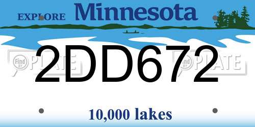 2DD672 Minnesota License Plate