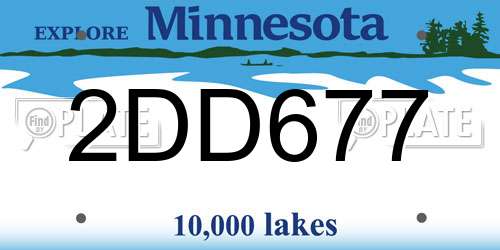 2DD677 Minnesota License Plate