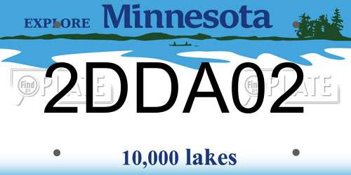 2DDA02 Minnesota License Plate