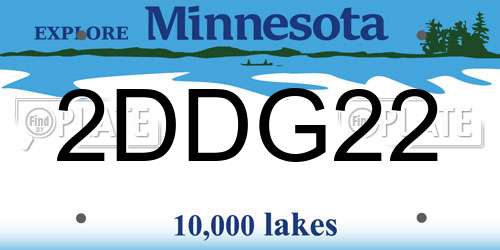 2DDG22 Minnesota License Plate