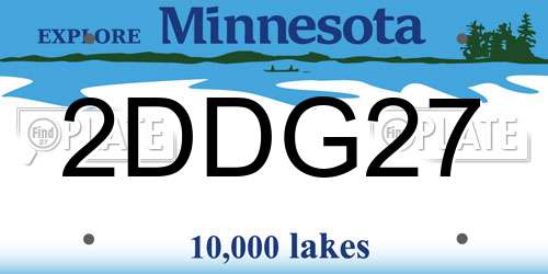2DDG27 Minnesota License Plate
