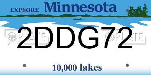 2DDG72 Minnesota License Plate