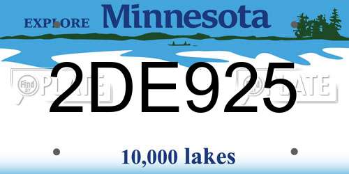 2DE925 Minnesota License Plate