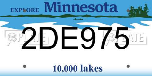 2DE975 Minnesota License Plate