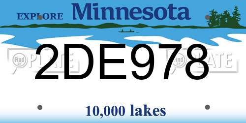 2DE978 Minnesota License Plate