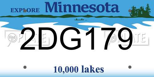2DG179 Minnesota License Plate