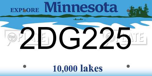 2DG225 Minnesota License Plate