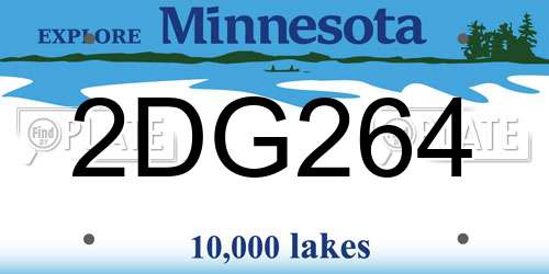 2DG264 Minnesota License Plate