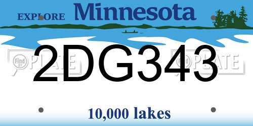 2DG343 Minnesota License Plate