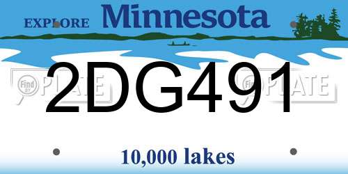 2DG491 Minnesota License Plate