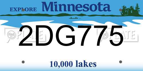 2DG775 Minnesota License Plate