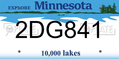 2DG841 Minnesota License Plate