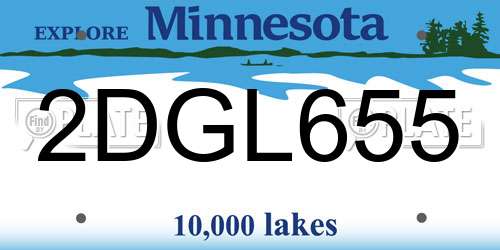 2DGL655 Minnesota License Plate