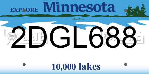 2DGL688 Minnesota License Plate