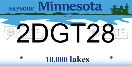 2DGT28 Minnesota License Plate