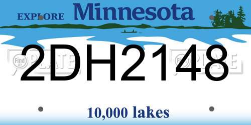 2DH2148 Minnesota License Plate