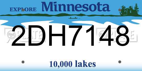 2DH7148 Minnesota License Plate
