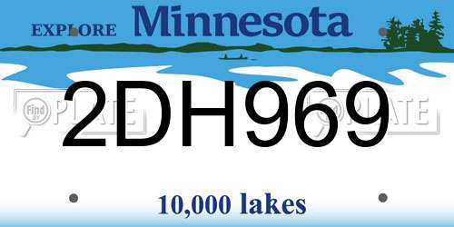 2DH969 Minnesota License Plate