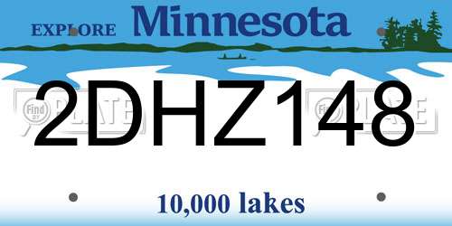 2DHZ148 Minnesota License Plate