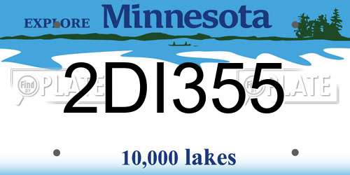 2DI355 Minnesota License Plate