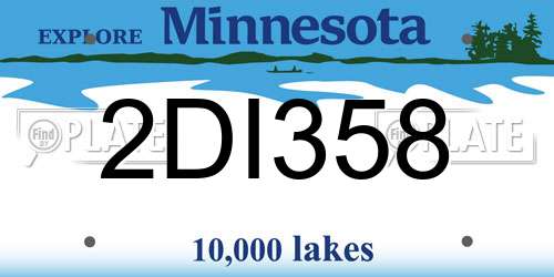 2DI358 Minnesota License Plate