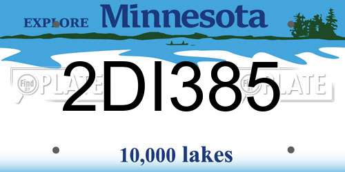 2DI385 Minnesota License Plate