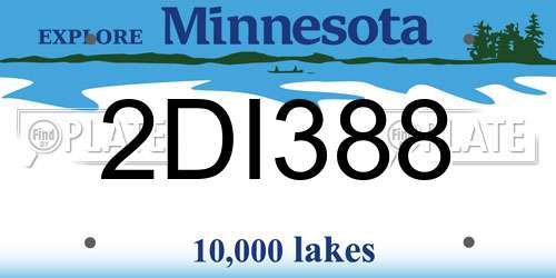 2DI388 Minnesota License Plate