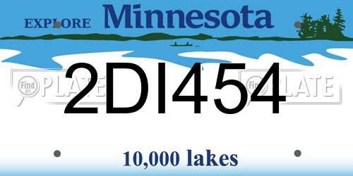 2DI454 Minnesota License Plate