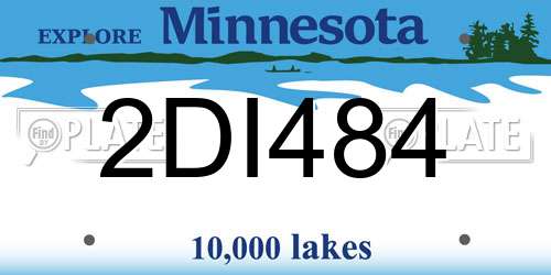 2DI484 Minnesota License Plate