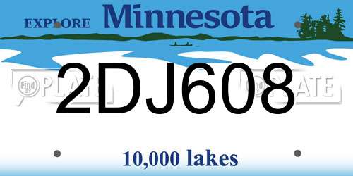 2DJ608 Minnesota License Plate