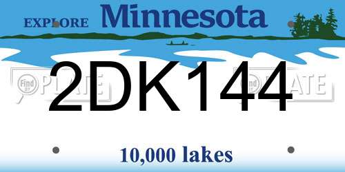 2DK144 Minnesota License Plate