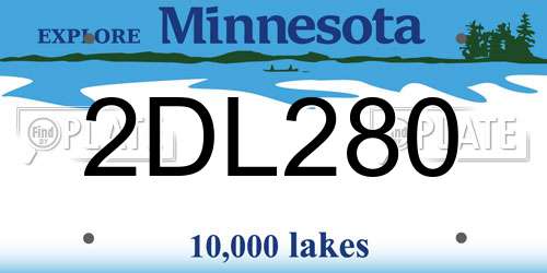 2DL280 Minnesota License Plate