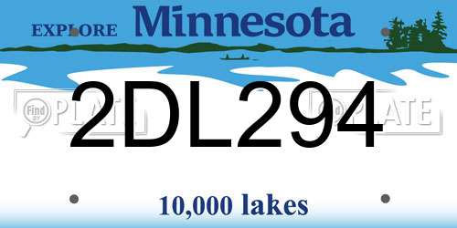2DL294 Minnesota License Plate