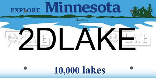 2DLAKE Minnesota License Plate