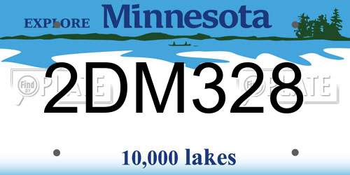 2DM328 Minnesota License Plate