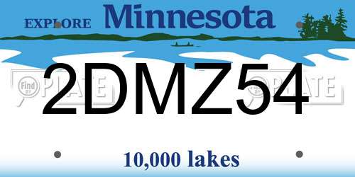 2DMZ54 Minnesota License Plate