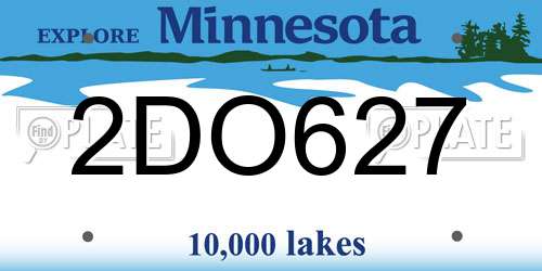2DO627 Minnesota License Plate