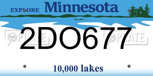 2DO677 Minnesota License Plate