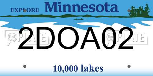 2DOA02 Minnesota License Plate