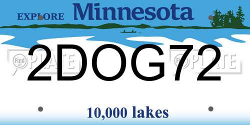 2DOG72 Minnesota License Plate