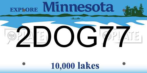 2DOG77 Minnesota License Plate