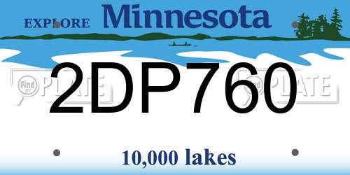 2DP760 Minnesota License Plate
