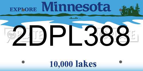 2DPL388 Minnesota License Plate