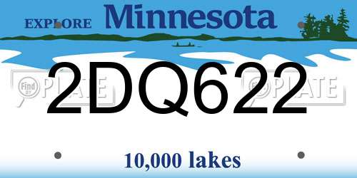 2DQ622 Minnesota License Plate