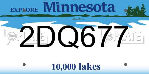 2DQ677 Minnesota License Plate