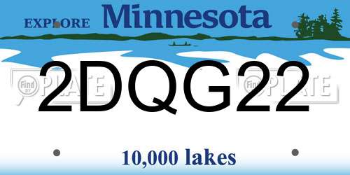 2DQG22 Minnesota License Plate