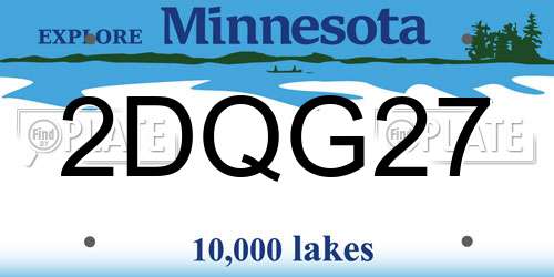 2DQG27 Minnesota License Plate