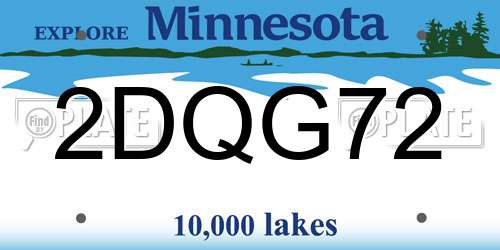 2DQG72 Minnesota License Plate