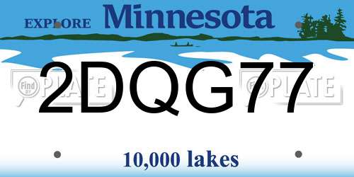 2DQG77 Minnesota License Plate